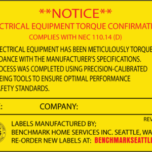 Torque Labels for Electrical Panels