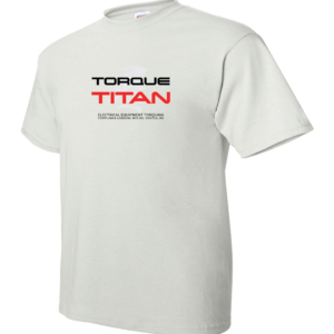 Torque Titan Logo T-Shirt - White Hanes 5170 EcoSmart® Unisex Tee for Electrical Professionals